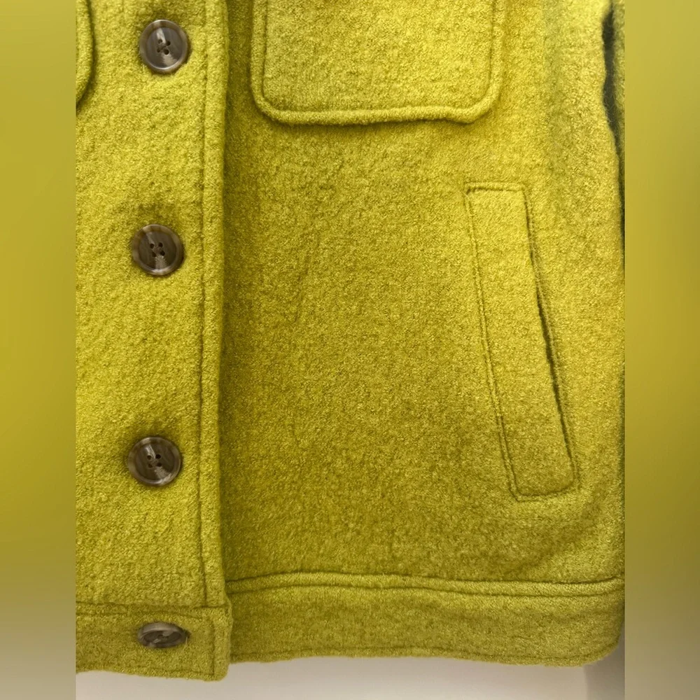 Joie Chartreuse Wool Blend Button Jacket - Picture 6 of 11
